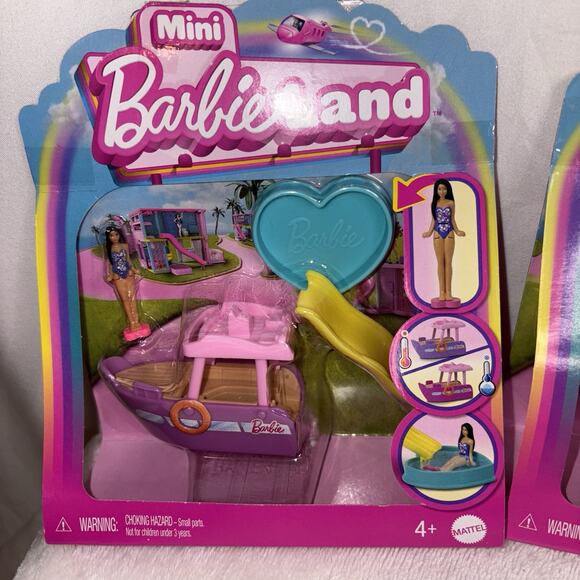 Barbie Mini Barbie Land Dolls & Toy Boat and Airplane Playsets LOT OF TWO NEW - Picture 3 of 8